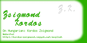 zsigmond kordos business card